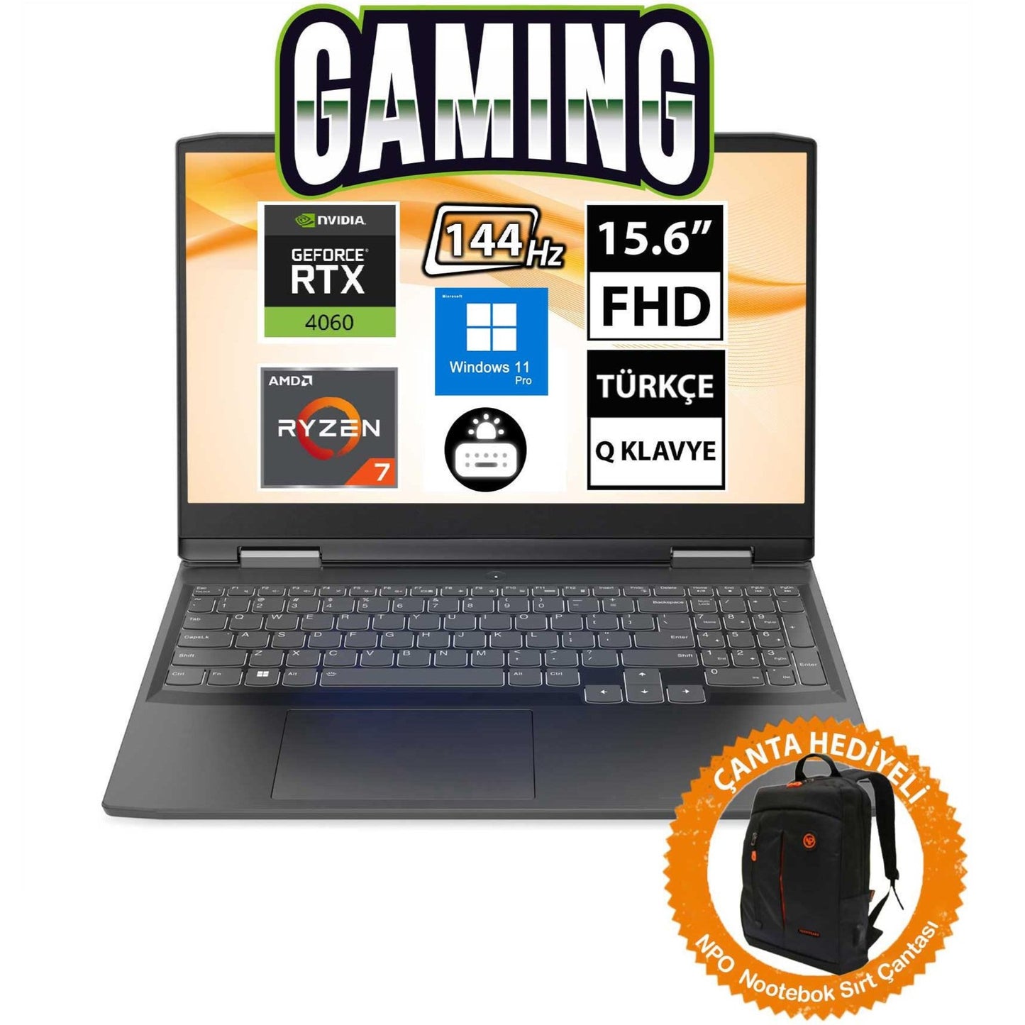 Lenovo LOQ 82XT004CTX Ryzen7 7840HS RTX4060 15.6" FullHD Dizüstü Bilgisayar