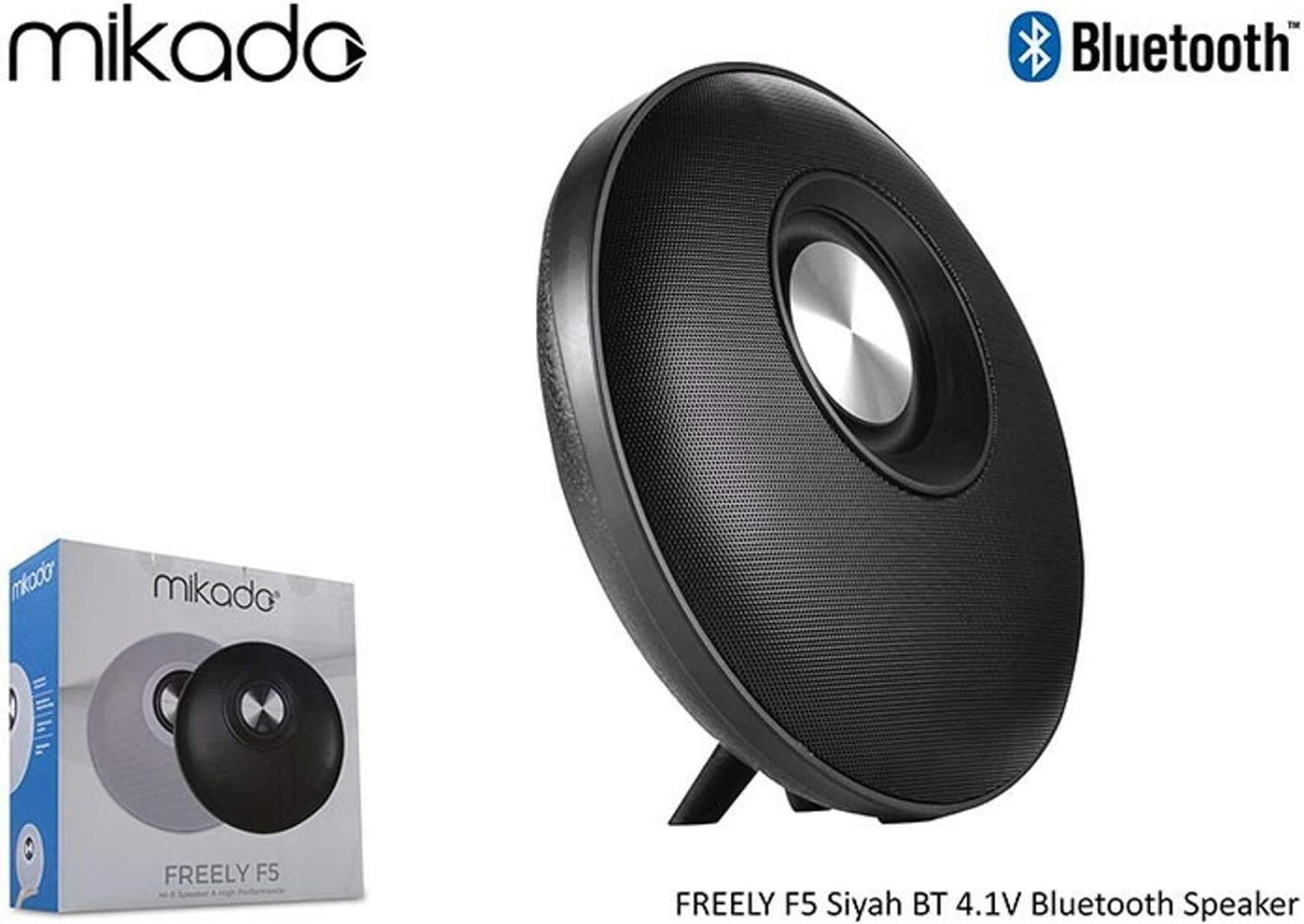 Mikado Freely F5 BT 4.1 V 10 W Kablosuz Bluetooth Hoparlör Siyah
