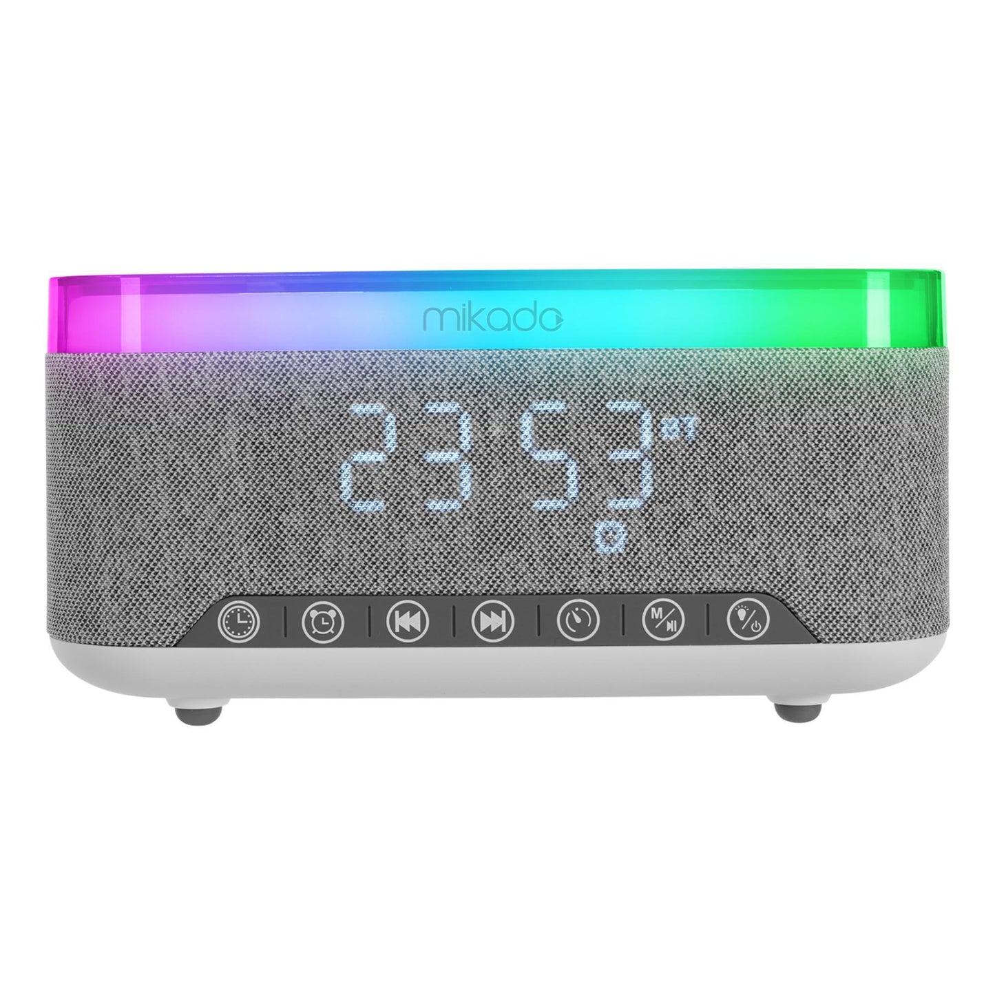Mikado MD-W8 Bluetooth 1200mAh Kablosuz Şarj, Alarmlı Saat ve RGB Gece Lambası Özellikli Hoparlör