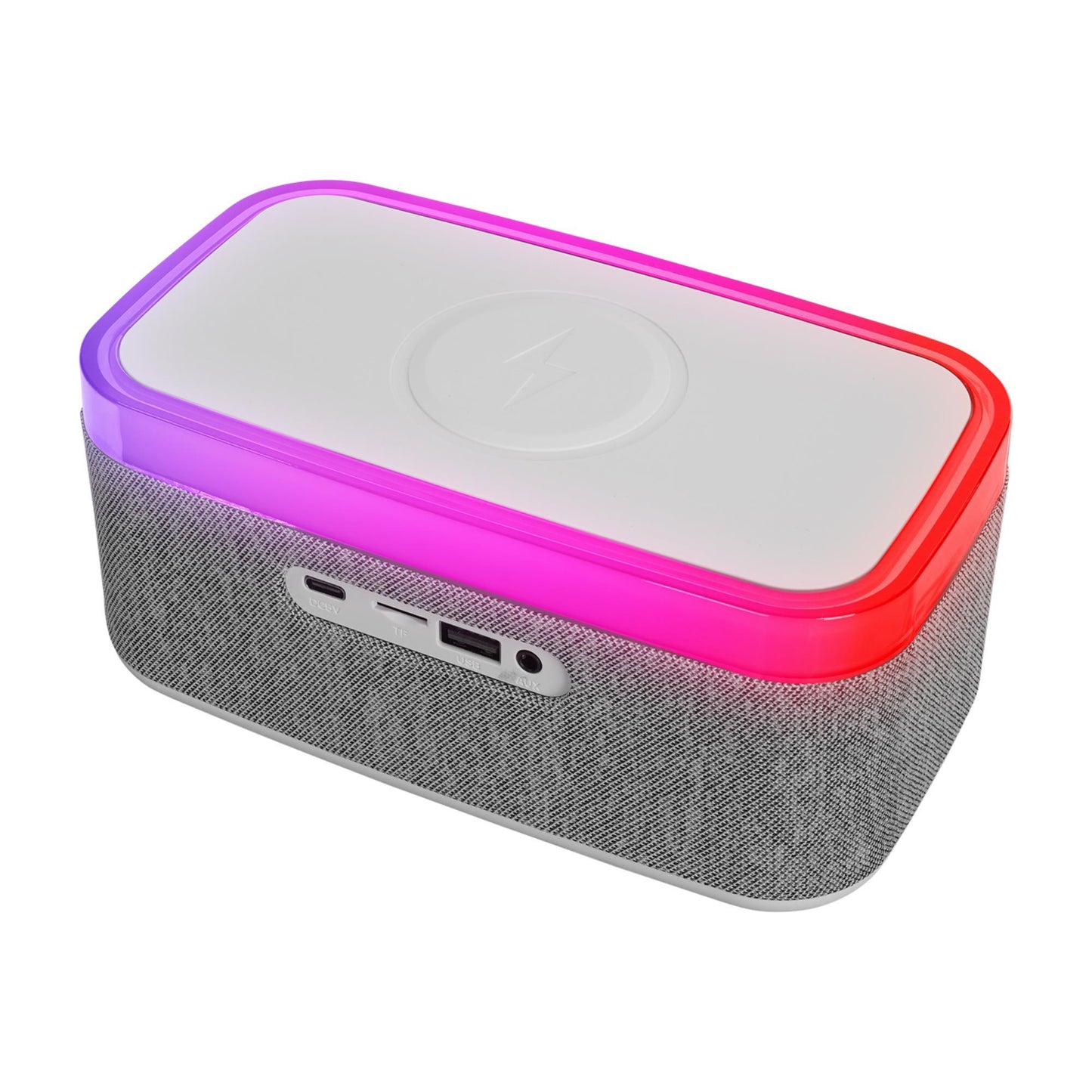 Mikado MD-W8 Bluetooth 1200mAh Kablosuz Şarj, Alarmlı Saat ve RGB Gece Lambası Özellikli Hoparlör