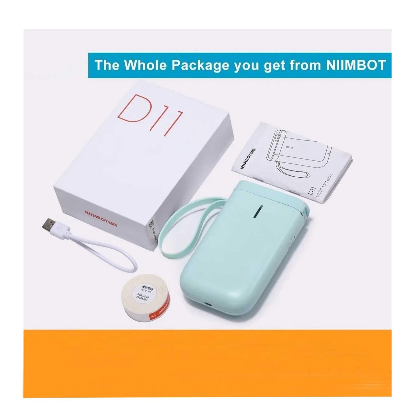 NIIMBOT D11 Bluetooth Taşınabilir Yeşil Termal Etiket Yazıcı