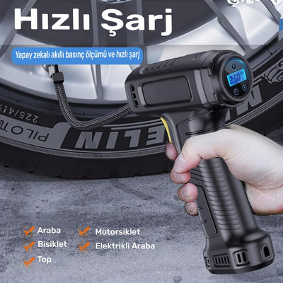 NPO HP03 150PSI 3600Mah Şarjlı Led Işıklı LCD Ekranlı Çok Amaçlı Taşınabilir Dijital Hava Pompası