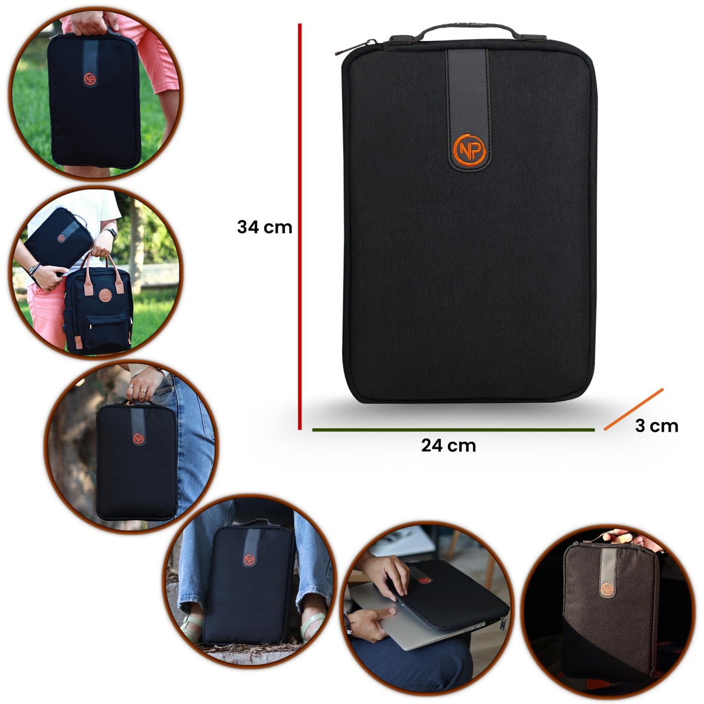 NPO Ace 13" Macbook, Apple Ipad Uyumlu,Ultra Korumalı Notebook & Tablet Kılıfı/Çantası-Siyah