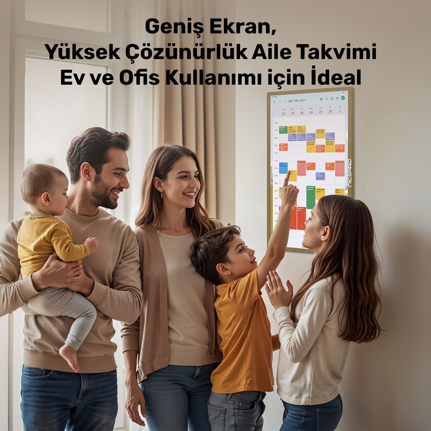 NPO NW3299T 32'' Full HD 4/64GB Android Dokunmatik Dijital Aile Takvimi Smart Led Ekran