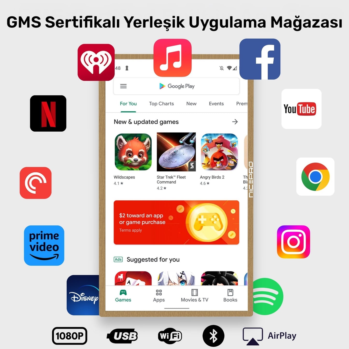 NPO NW3299T 32'' Full HD 4/64GB Android Dokunmatik Dijital Aile Takvimi Smart Led Ekran