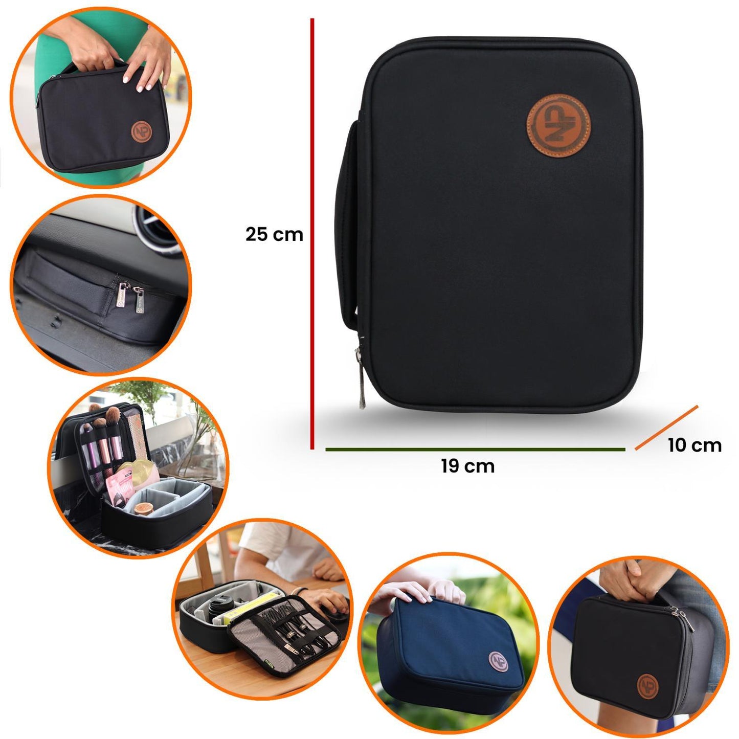 NPO Comfy Kablo, Makyaj, Lens, Mini Drone ve Aksesuar için Ayarlanabilir Çok Amaçlı Çanta-Siyah