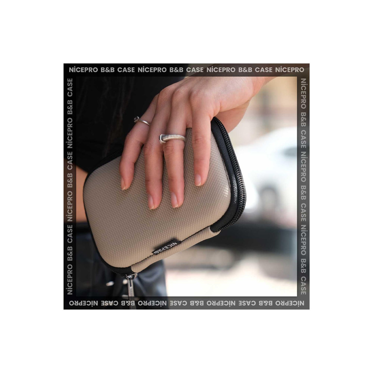 NPO B&B Small Case Ultra Darbe Korumalı,Kablo,HDD ve Aksesuar için Çok Amaçlı HardCase Çanta-Vizon