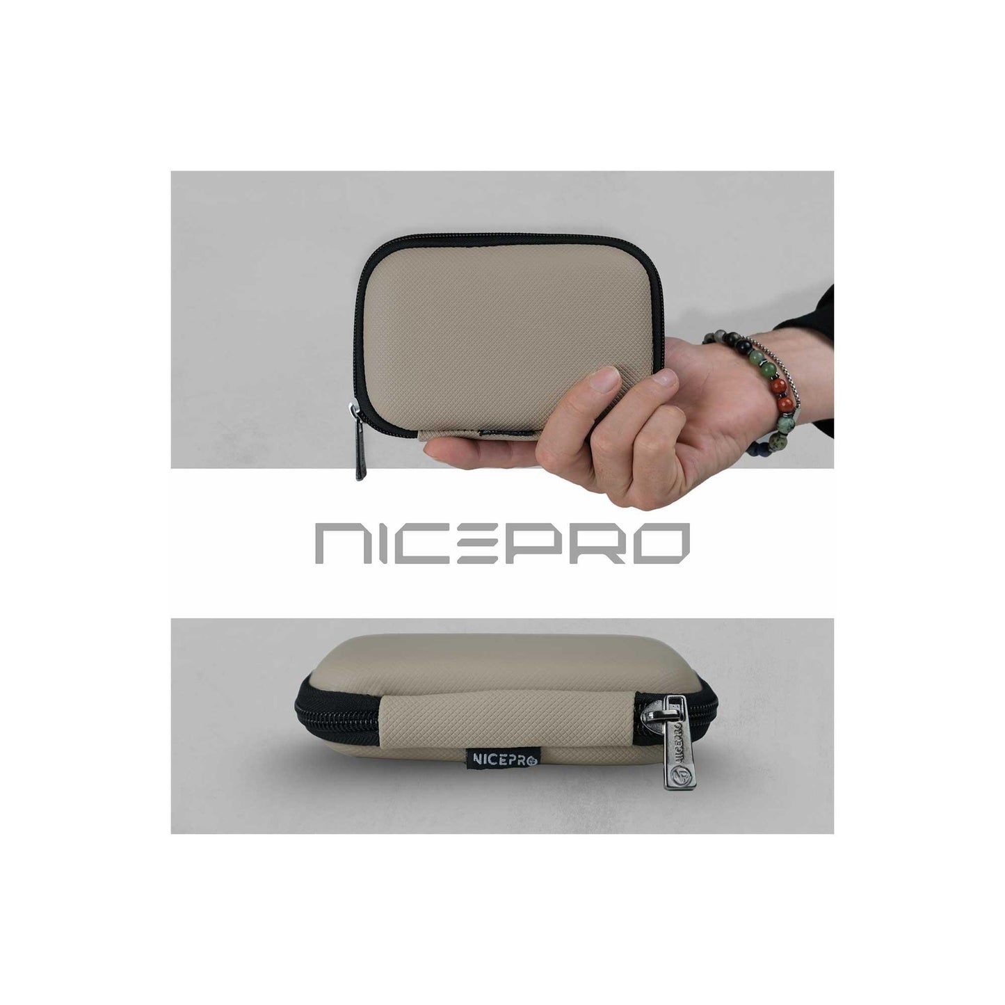 NPO B&B Small Case Ultra Darbe Korumalı,Kablo,HDD ve Aksesuar için Çok Amaçlı HardCase Çanta-Vizon