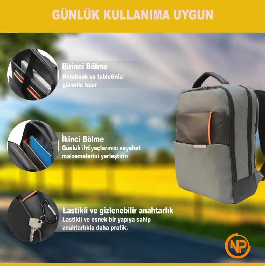 NPO Business Elite 16" Notebook Sırt Çantası-Gri
