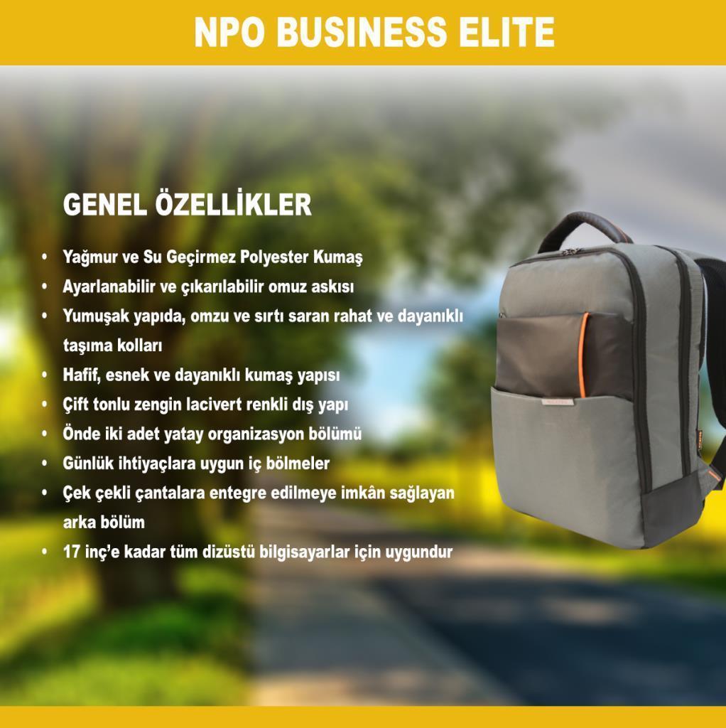 NPO Business Elite 16" Notebook Sırt Çantası-Gri