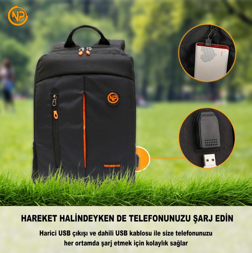 NPO Citylife Smart 16" Notebook Sırt Çantası-Siyah-Teknoraks
