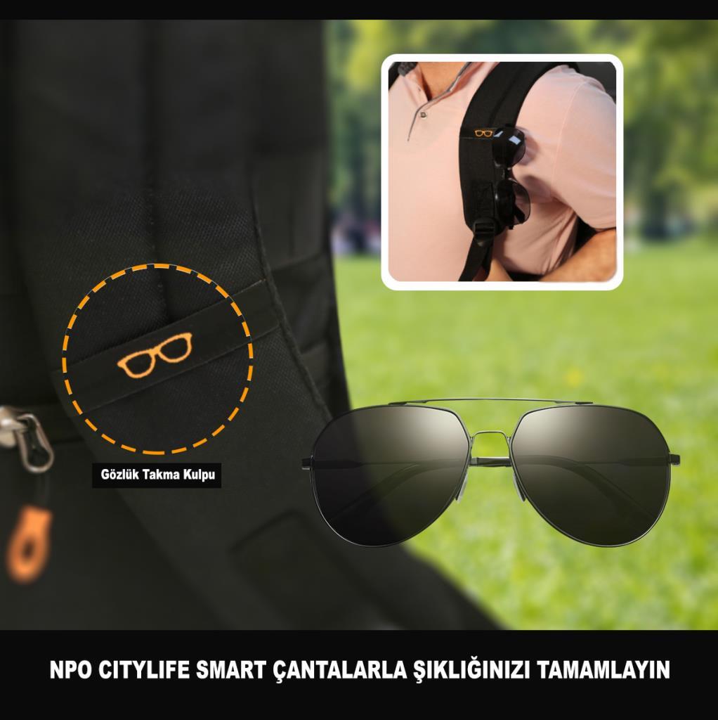 NPO Citylife Smart 16" Notebook Sırt Çantası-Siyah-Teknoraks