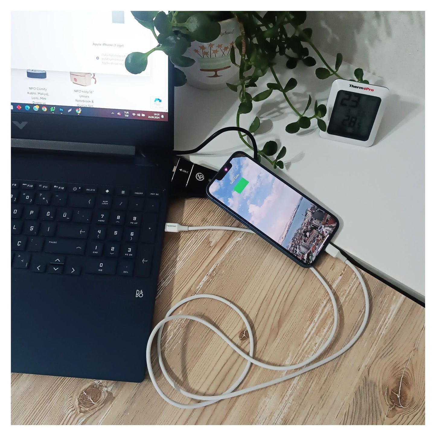 NPO CTL12 60W 1.2m TPE Type-C to Lightning Hızlı Şarj ve Data Kablosu