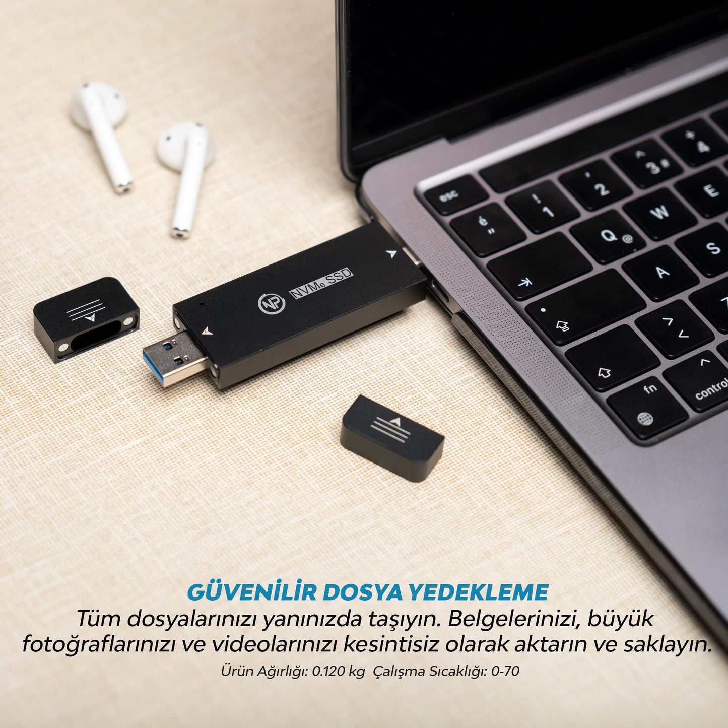 NPO DK01 USB-A/Type-C 22x42 M.2 NVMe Taşınabilir Harici SSD