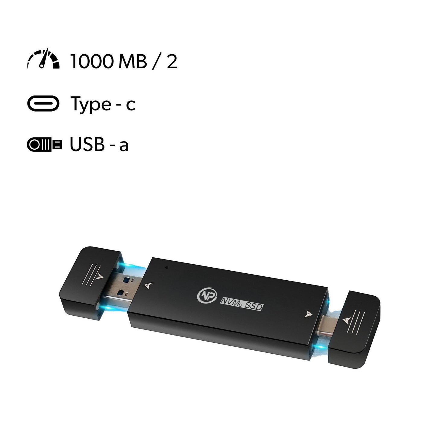 NPO DK01 USB-A/Type-C 22x42 M.2 NVMe Taşınabilir Harici SSD