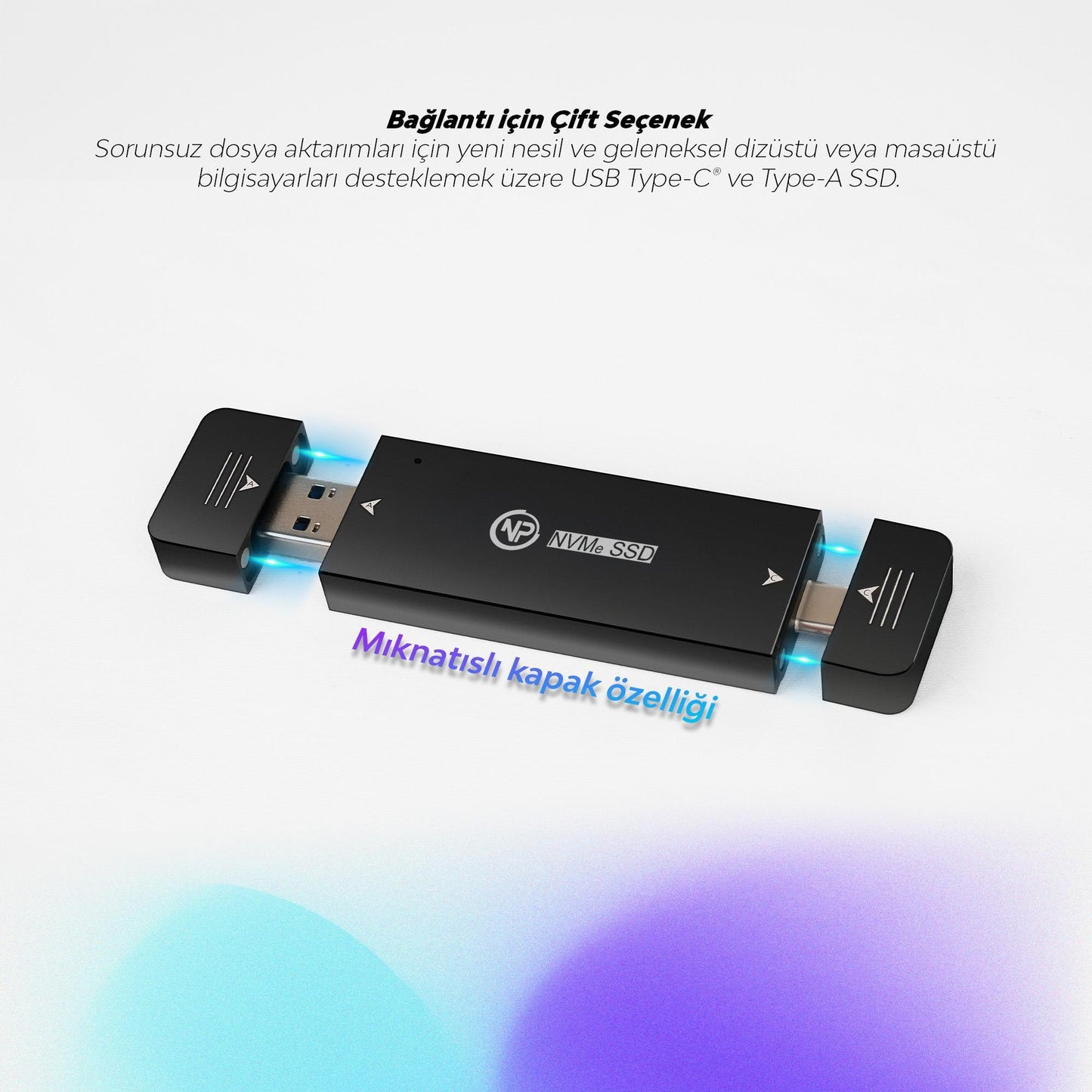 NPO DK01 USB-A/Type-C 22x42 M.2 NVMe Taşınabilir Harici SSD