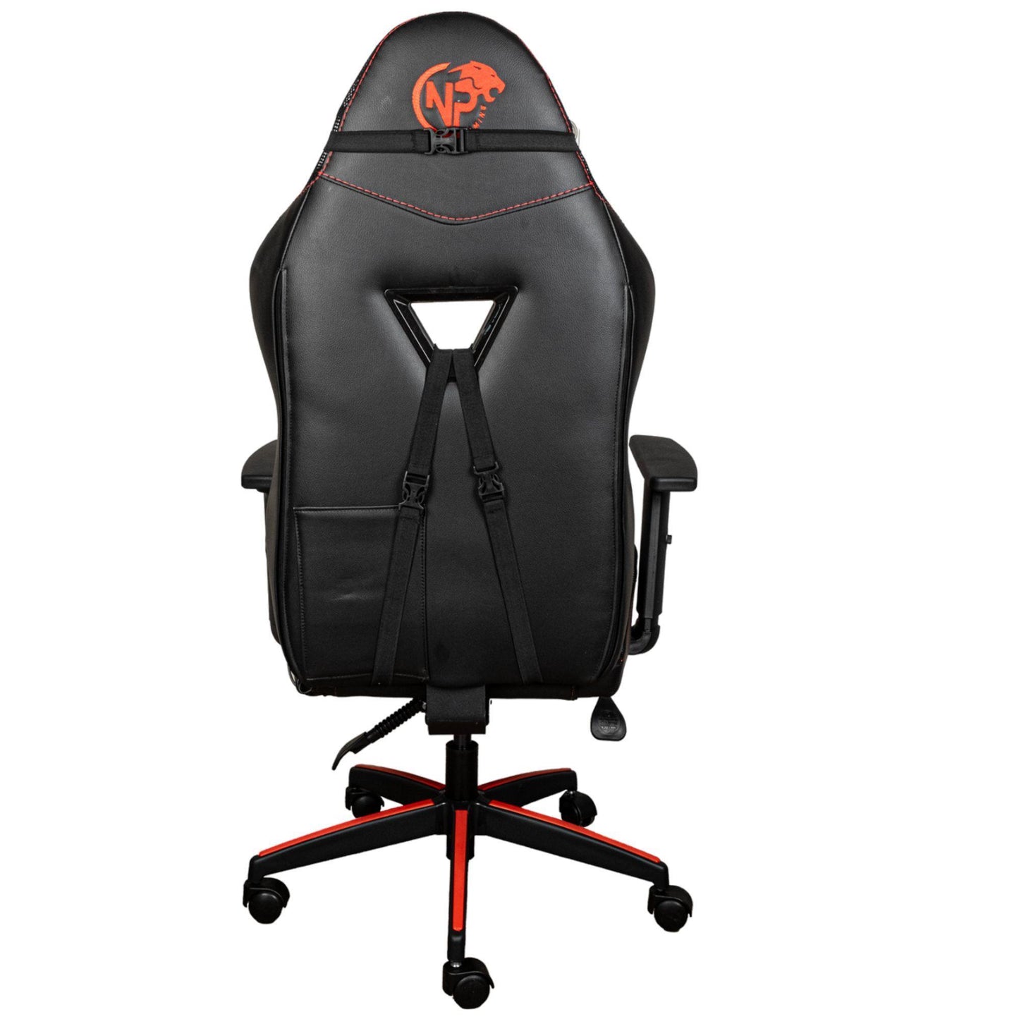 NPO GC2001BR 2D Kolçaklı,RGB Ledli,Boyun ve Sırt Destekli Gaming Oyuncu Koltuğu,Kırmızı-Siyah