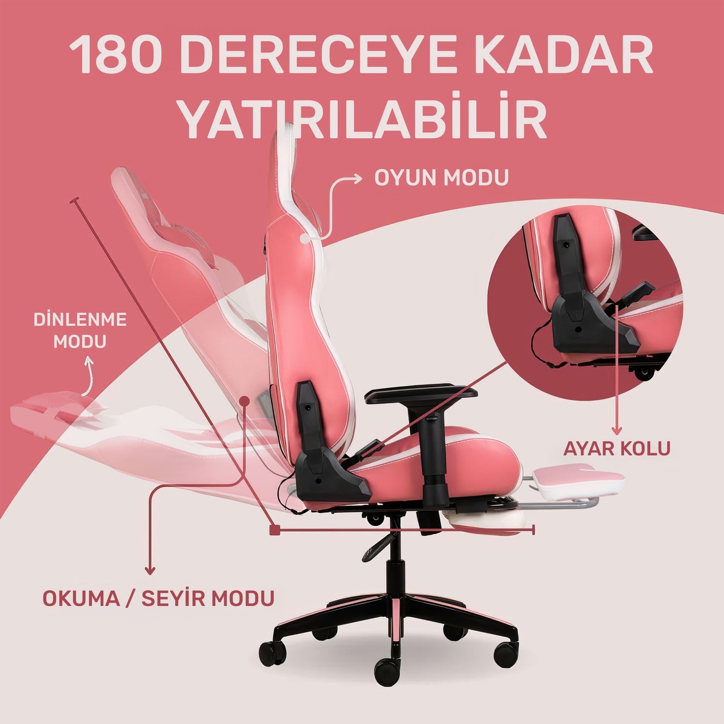 RaXius Masajlı,RGB,4D Kolçaklı,Ayak Destekli Oyuncu Koltuğu
