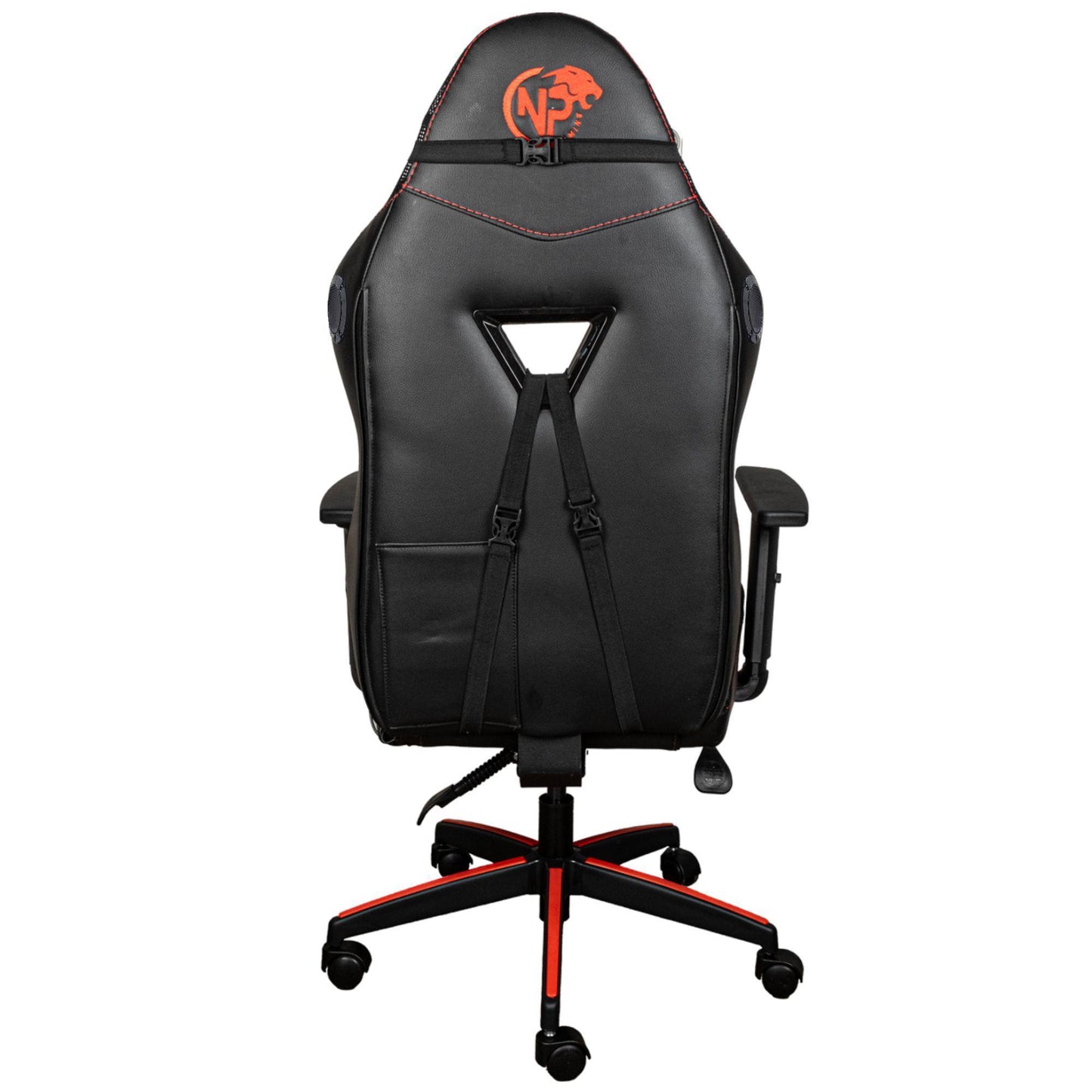 NPO GC5001BR Bluetooth Hoparlörlü, Masajlı, RGB, 4D Kolçaklı, Ayak Destekli Gaming Oyuncu Koltuğu,Kırmızı-Siyah