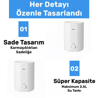 NPO iHome11 2500ml Ayarlanabilir Aromaterapi Difüzör Ultrasonik Hava Nemlendirici Buhar Makinesi