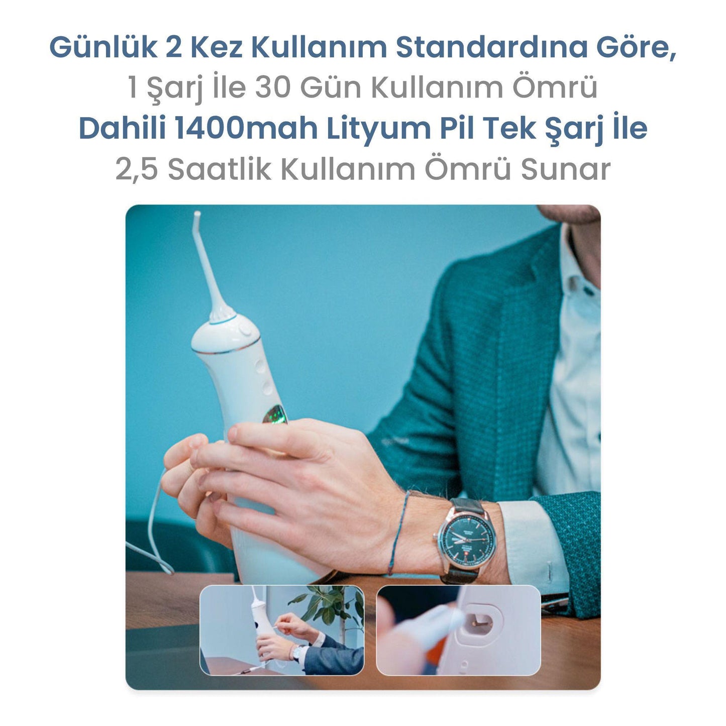 NPO Nicefeel FC1596 Taşınabilir,Şarjlı,Masajlı,Diş Teli/Protez Bakım Profesyonel Ağız Duşu