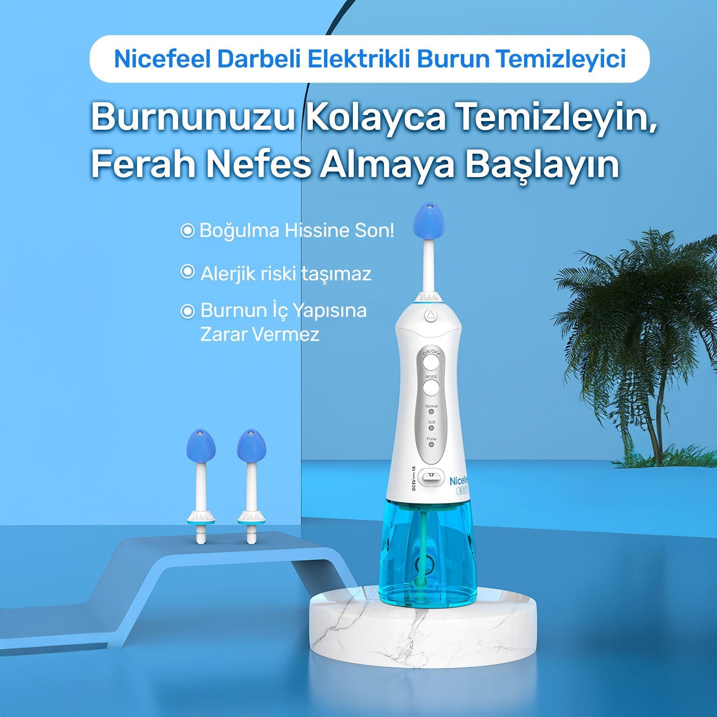 NPO Nicefeel NJ159 Profesyonel Temizleme Şarjlı Taşınabilir Nazal Bakım Burun Duşu