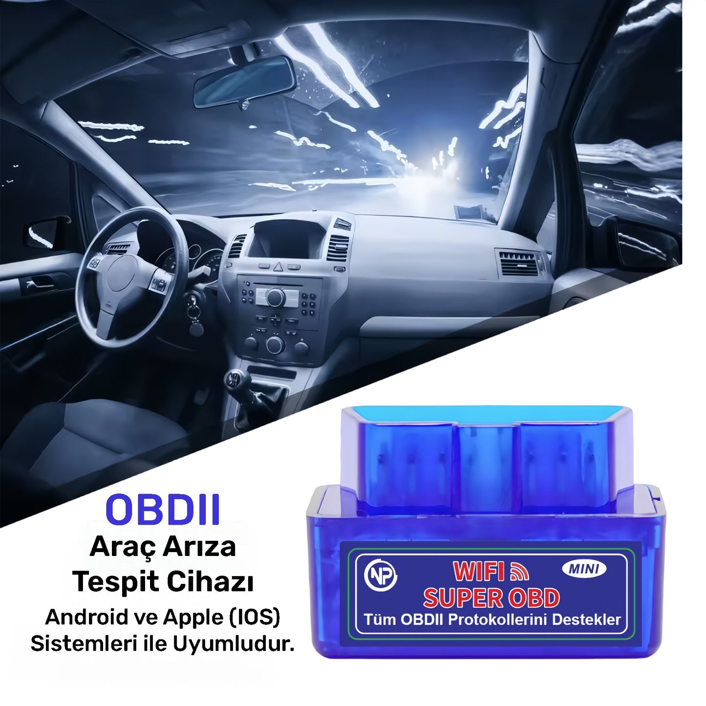 NPO NPC12 Türkçe OBDII/EOBD+CAN Modlu Araç Arıza Tespit/Silme Cihazı