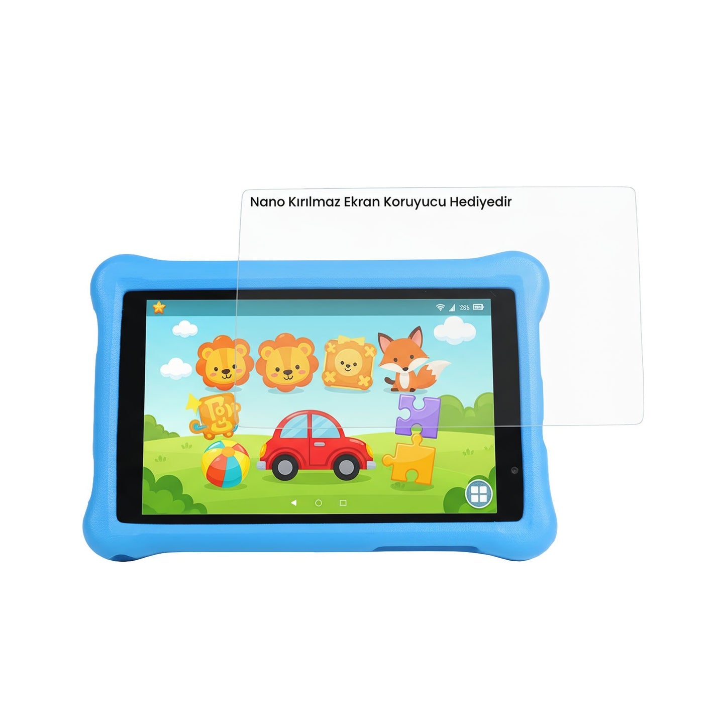 NPO NPK01Pro 8" 1280x800 IPS Ekran 4GB 64GB Android14 A523 2.0GHz Antişok Kılıf Çocuk Tableti Mavi