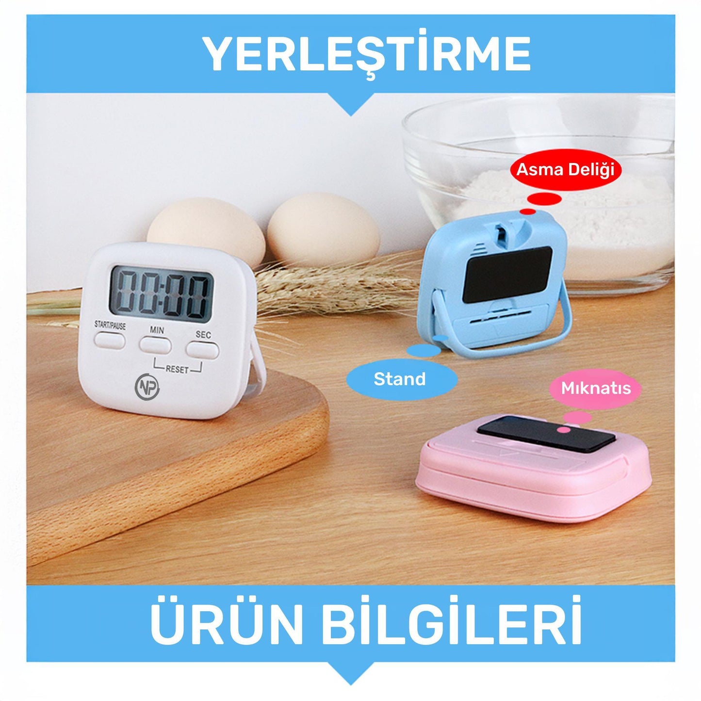 NPO Mutfak,Ders,Yemek için 60dk Dijital Alarm Kronometre,Pomodoro Öğrenci Motivasyon Saati