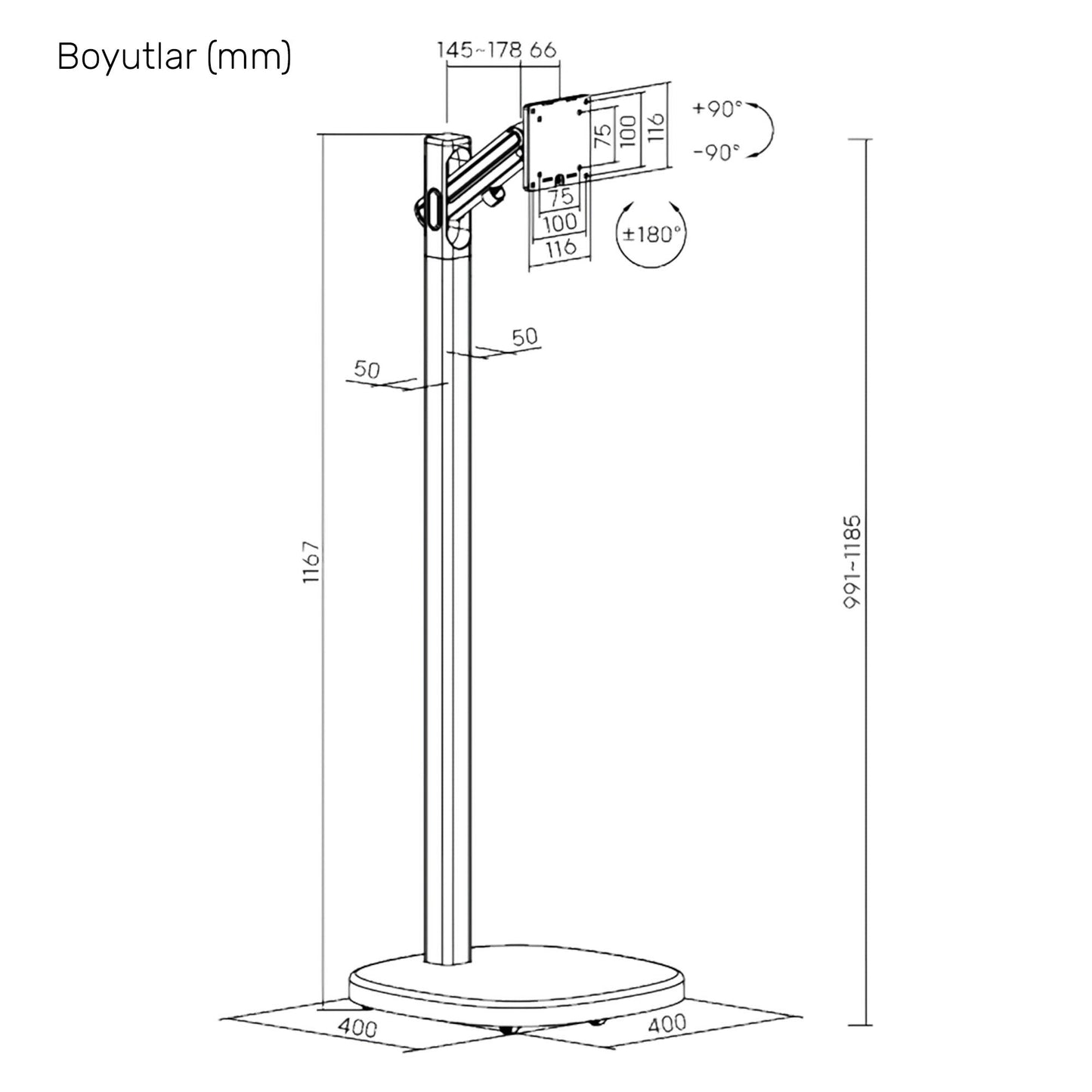 NPO NW3299T-M 32'' Full HD 4/64GB Android Dokunmatik Dijital Taşınabilir Smart Tablet Led Ekran