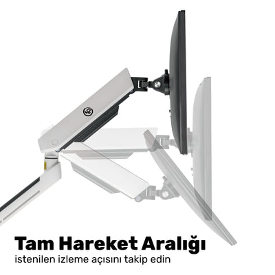 NPO STD54012HLW Elysium 27"-45" Profesyonel Gaming RGB Amortisörlü VESA Tek Kol Monitör Tutucu
