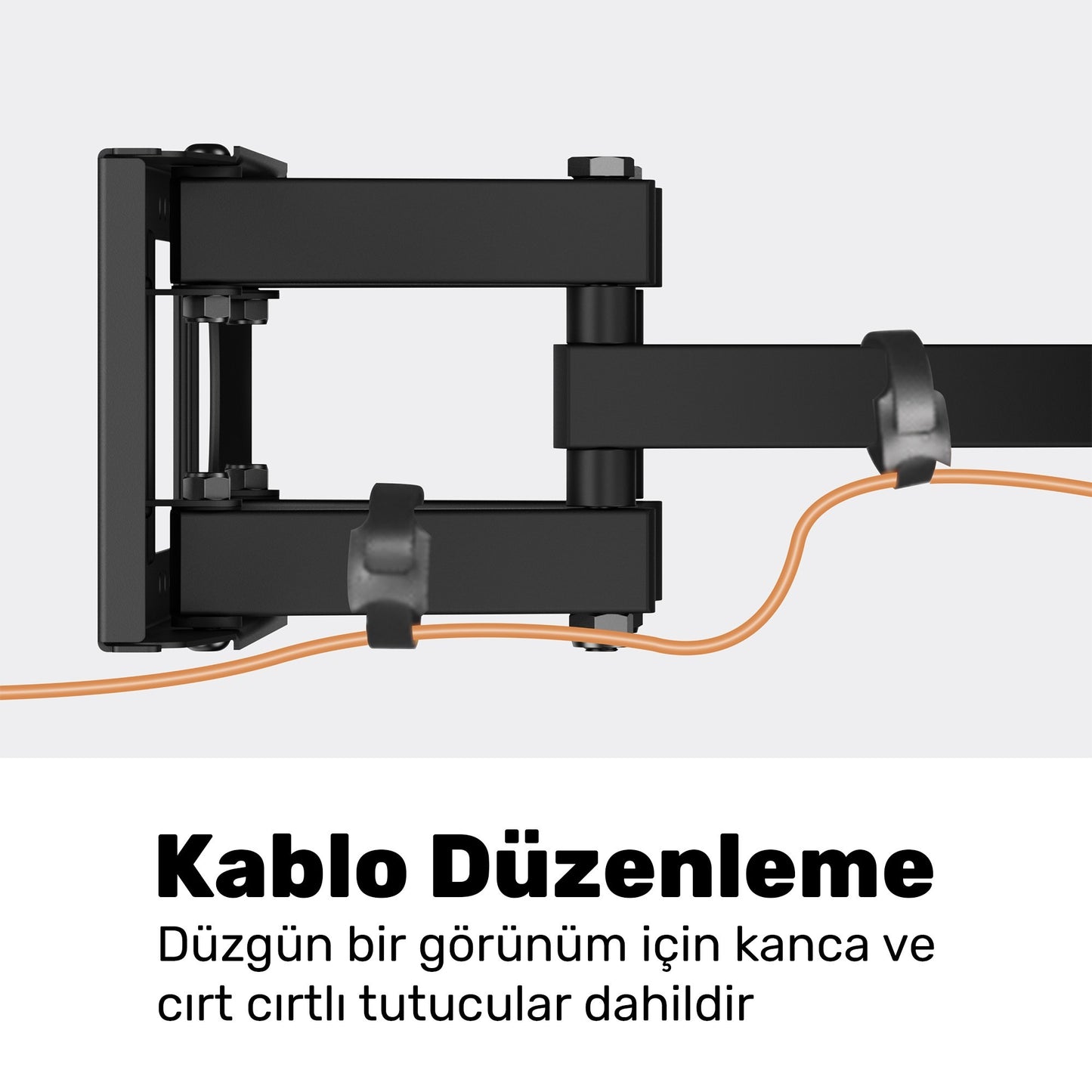 NPO STD85446 32"-75" Curved TV Uyumlu Tam Hareketli Dönebilen VESA TV Duvar Askı Aparatı