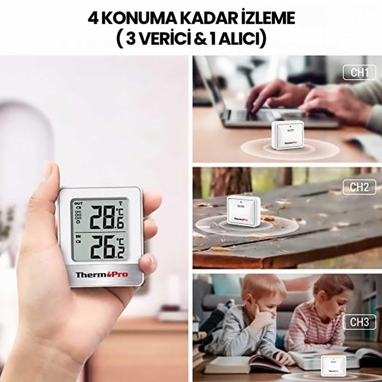 ThermoPro TP200C Wifi İç-Dış Mekan Dijital Sıcaklık Termometre