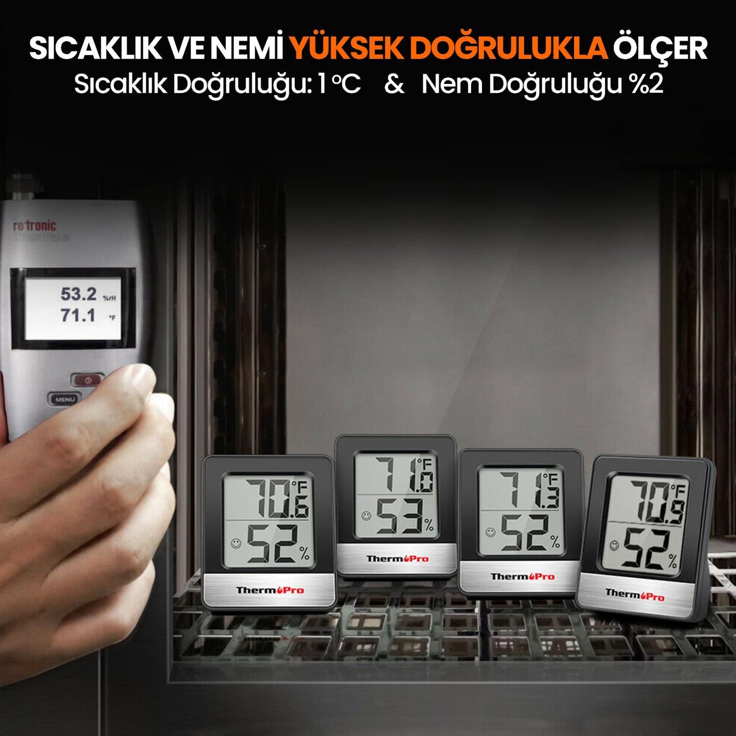 ThermoPro TP49B Mini Iç Mekan Dijital Sıcaklık ve Nem Ölçer Termometre