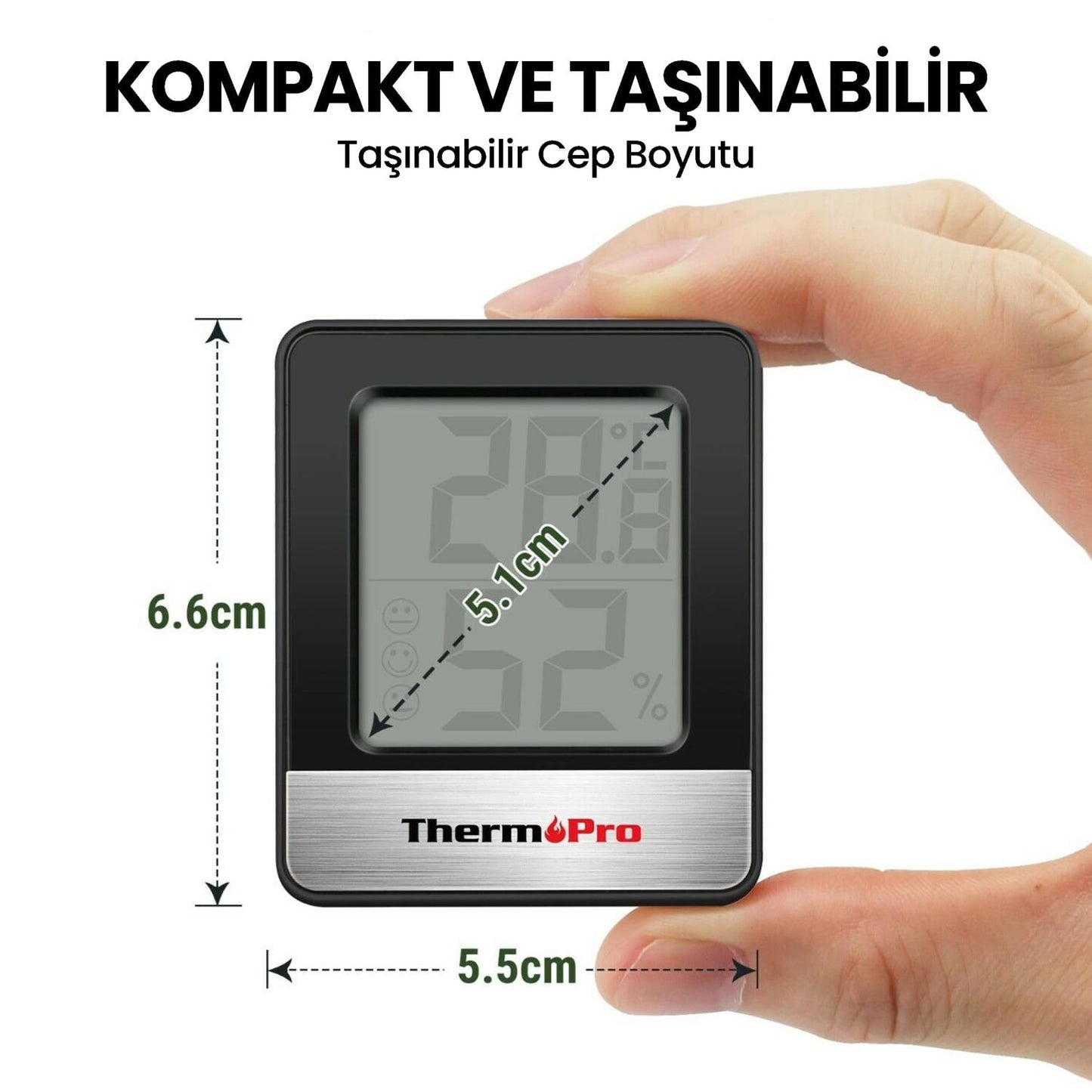 ThermoPro TP49B Mini Iç Mekan Dijital Sıcaklık ve Nem Ölçer Termometre