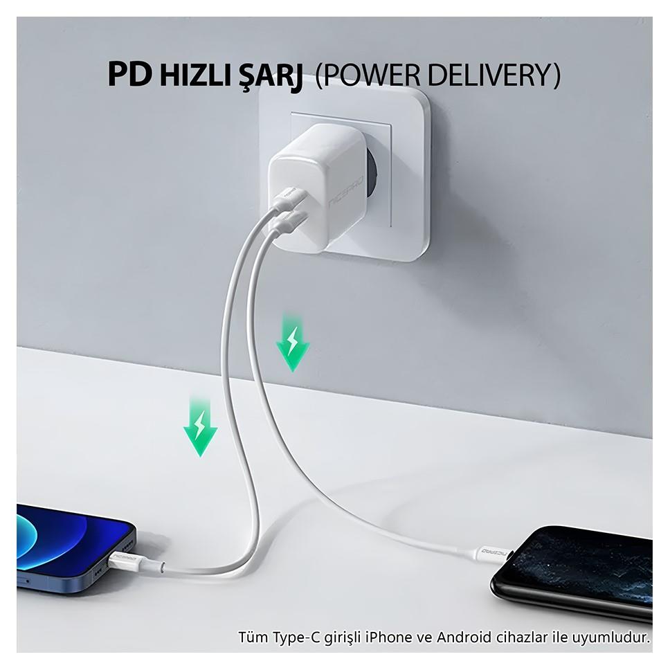 NPO UTC02 60W 20cm TPE USB to Type-C Hızlı Şarj ve Data Kablosu (Apple şarj yedeği)