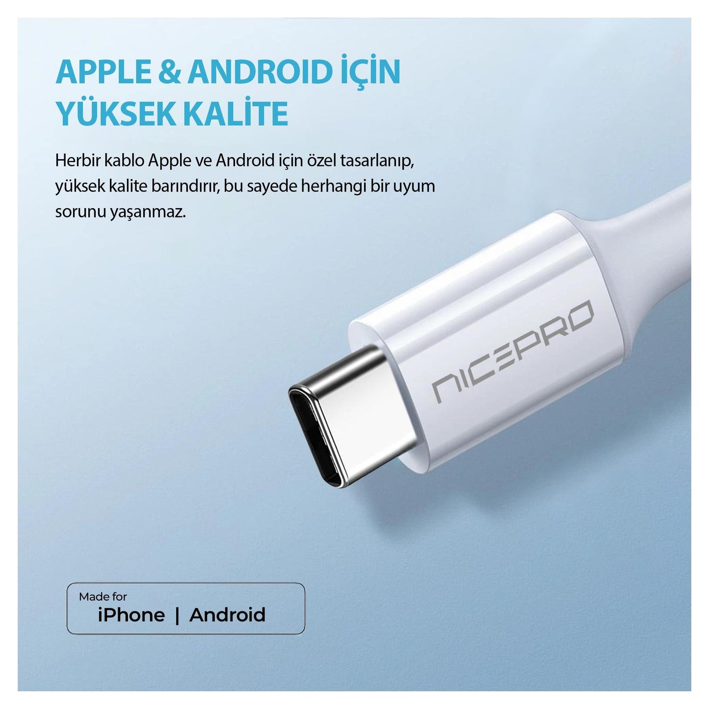 NPO UTC02 60W 20cm TPE USB to Type-C Hızlı Şarj ve Data Kablosu (Apple şarj yedeği)