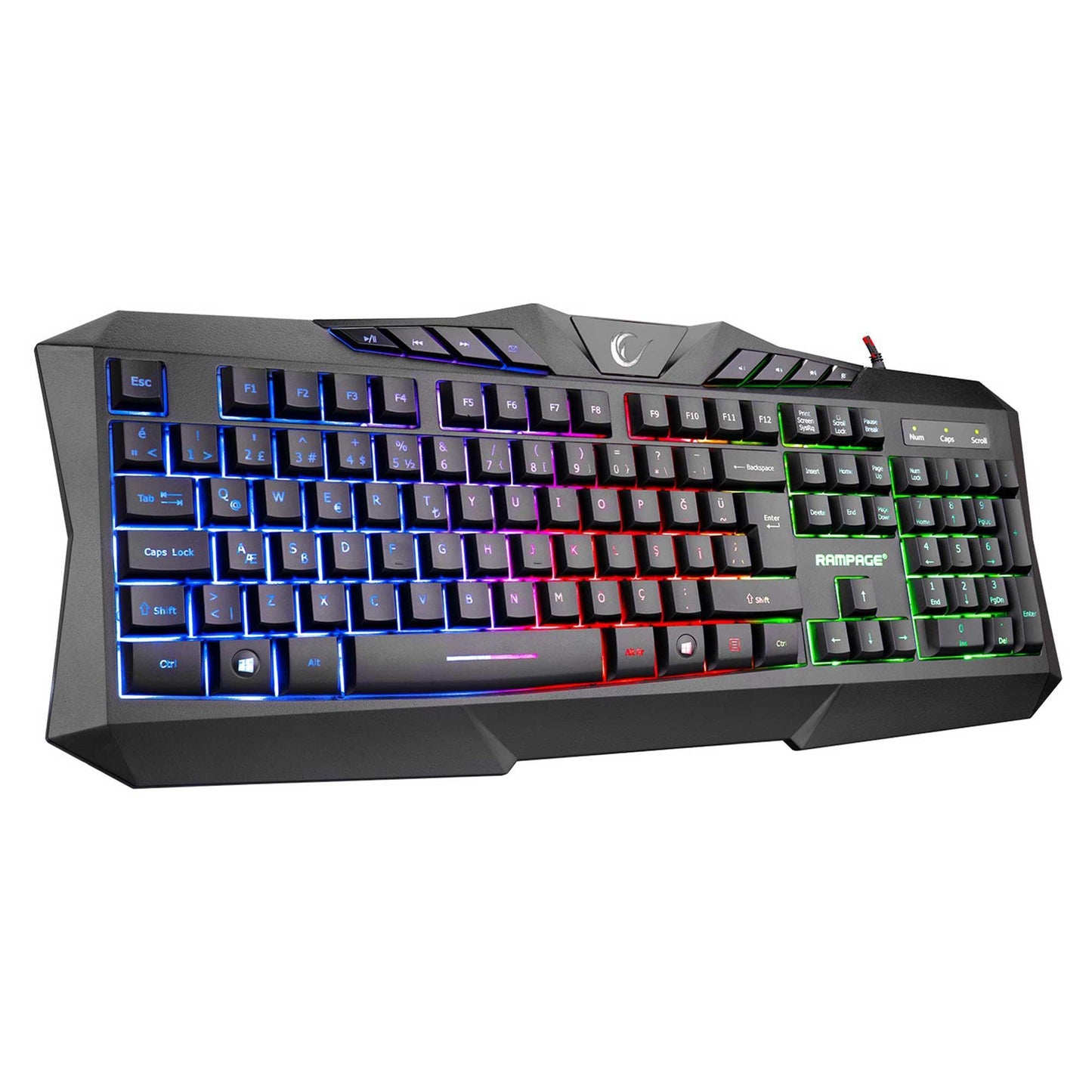 Rampage ARGENTI KM-404 Rainbow Aydınlatmalı USB Gaming Q Klavye+Kulaklık+Mouse+Mousepad