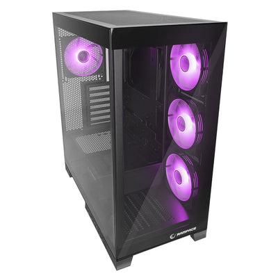 Rampage HYDRA V2 4*ARGB Fan+Hub Temperli Cam E-ATX Exclusive Siyah Oyuncu Kasası