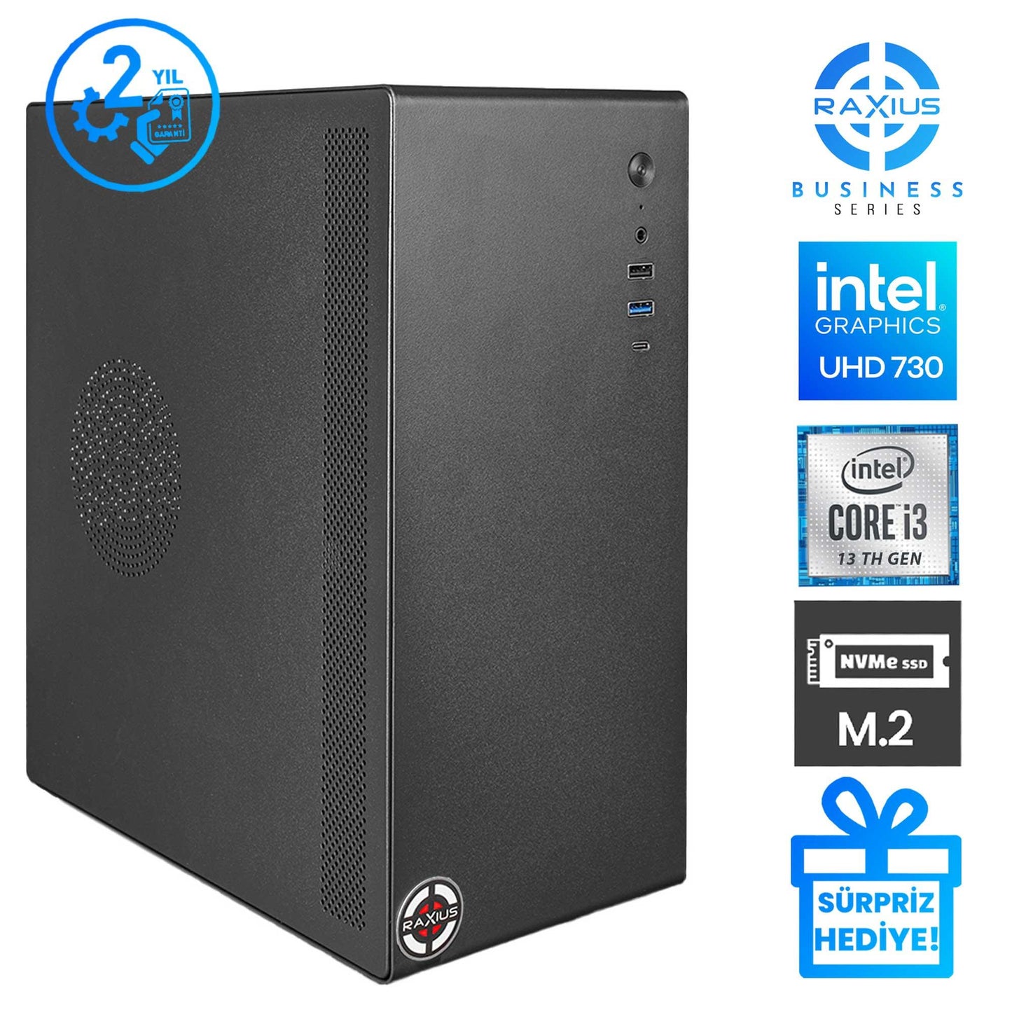 RaXius Business B1 i3 UHD730-131T i3-13100T Masaüstü Bilgisayar