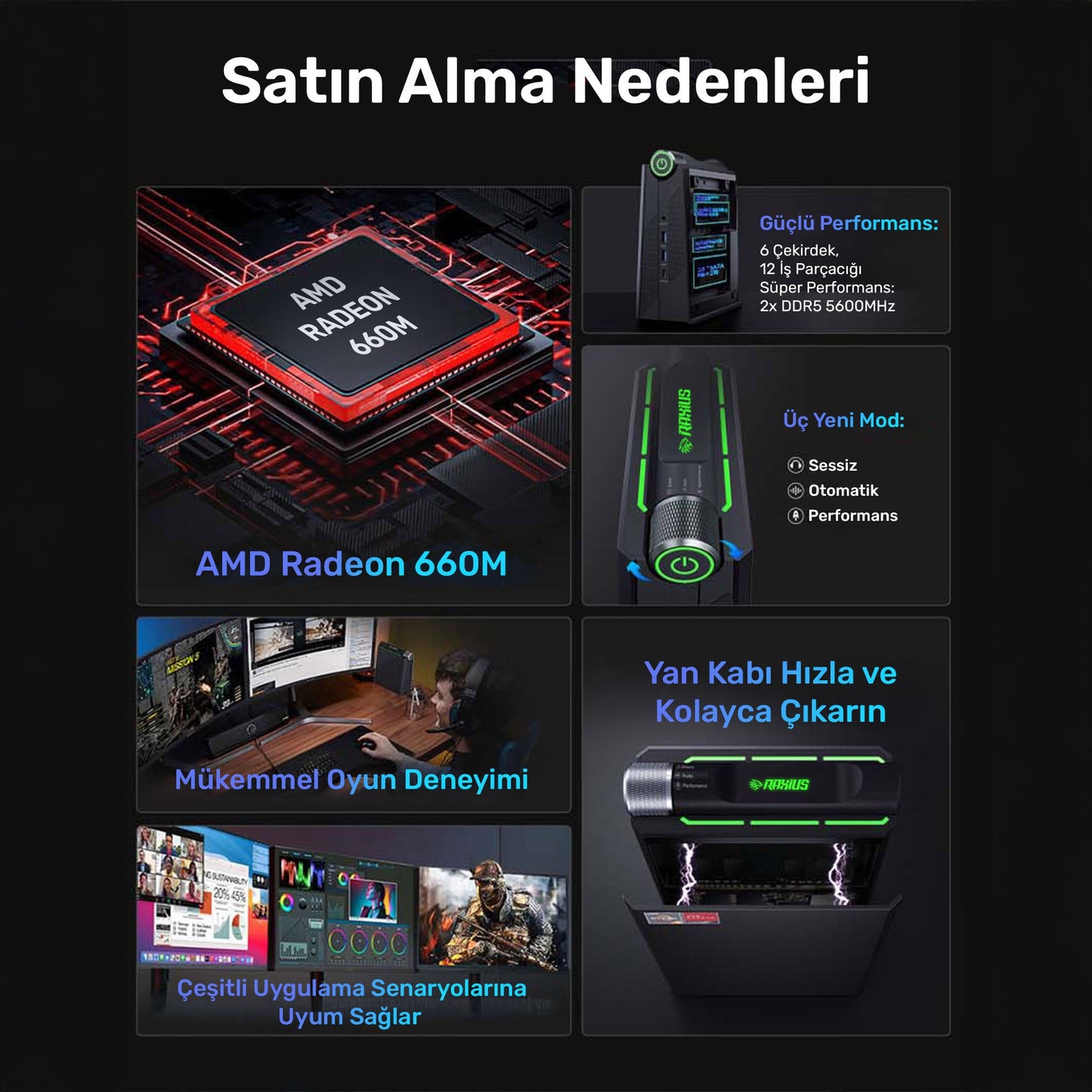 RaXius MP AM08 Pro R5 660M-66H Ryzen5 6600H Mini PC