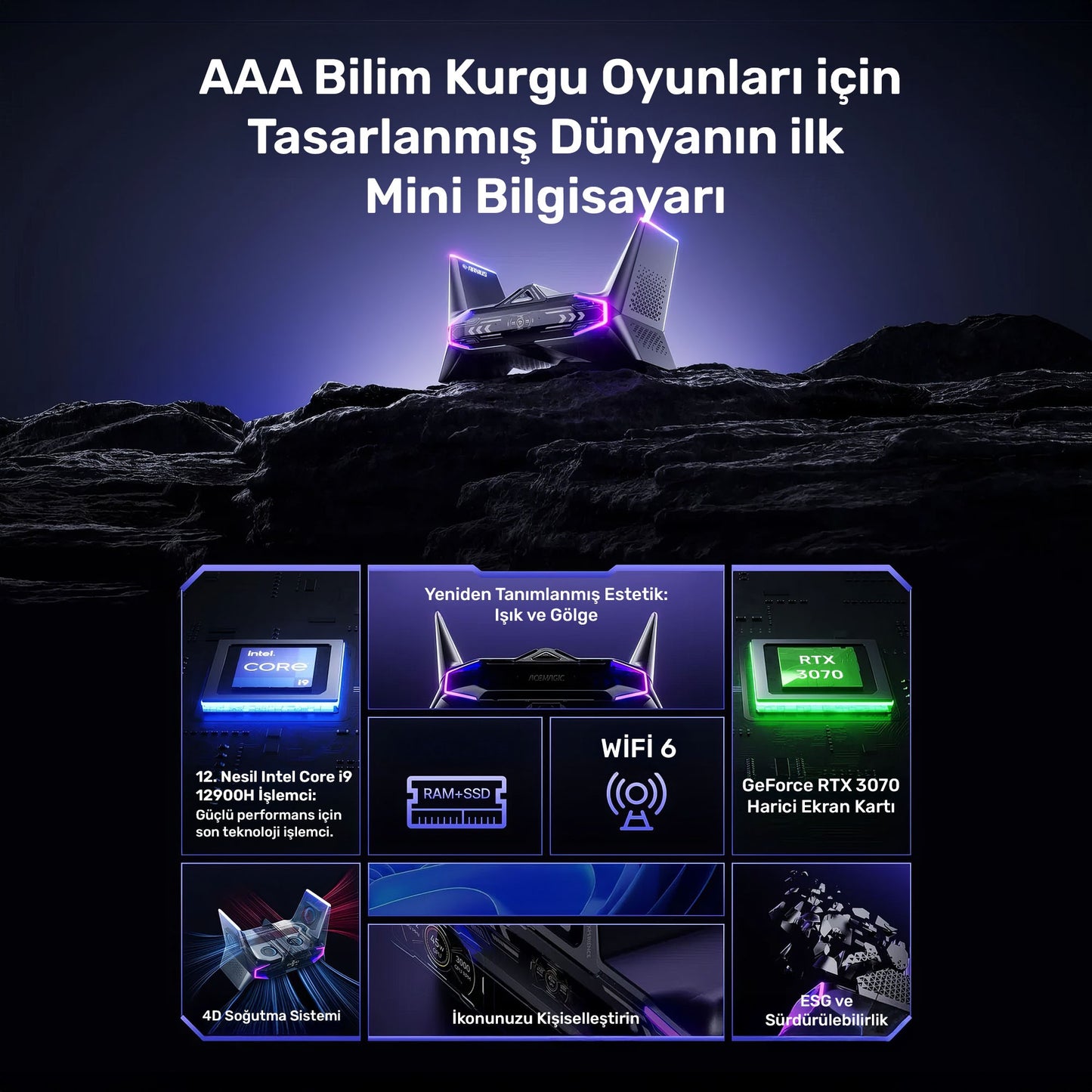RaXius MP M2A i9 3070-129H i9-12900H RTX3070 Mini PC