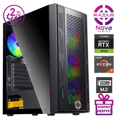 RaXius Nova G1 R7 3060-57X Ryzen7 5700X RTX3060 Gaming Masaüstü Bilgisayar