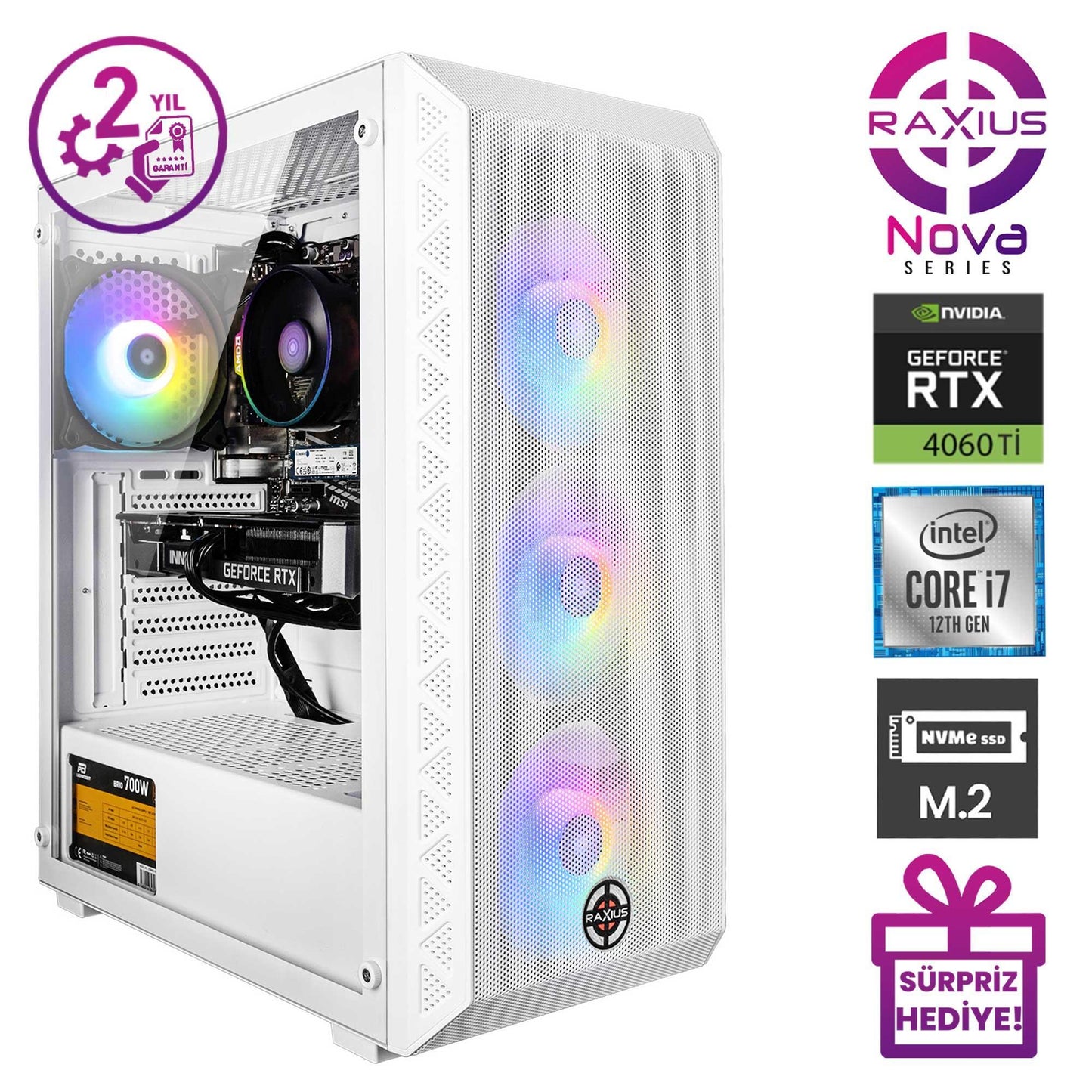 RaXius Nova G2 i7 4060TI-17F i7-11700F RTX4060Ti Gaming Masaüstü Bilgisayar