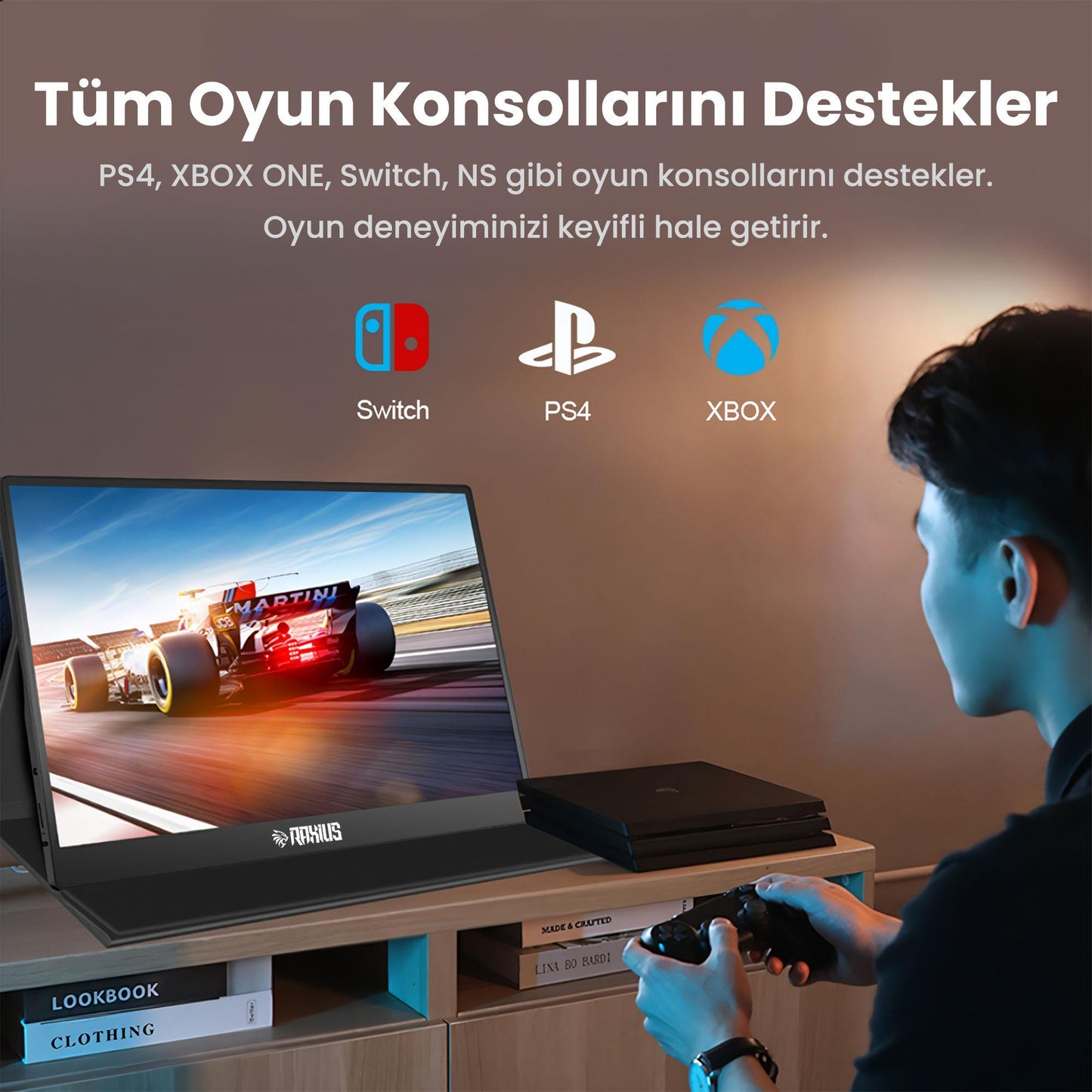 Raxius RXM6144 15.6" FHD 5ms144Hz Type-C Telefon&Oyun Konsolu Uyumlu Metal Kasa Taşınabilir Monitör