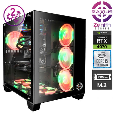 RaXius Zenith Z1 i5 4070-144F001 i5-14400F RTX4070 Gaming Masaüstü Bilgisayar