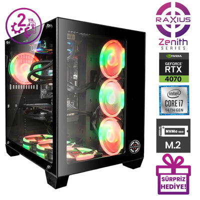 RaXius Zenith Z1 i7 4070-147KF i7-14700KF RTX4070 Gaming Masaüstü Bilgisayar