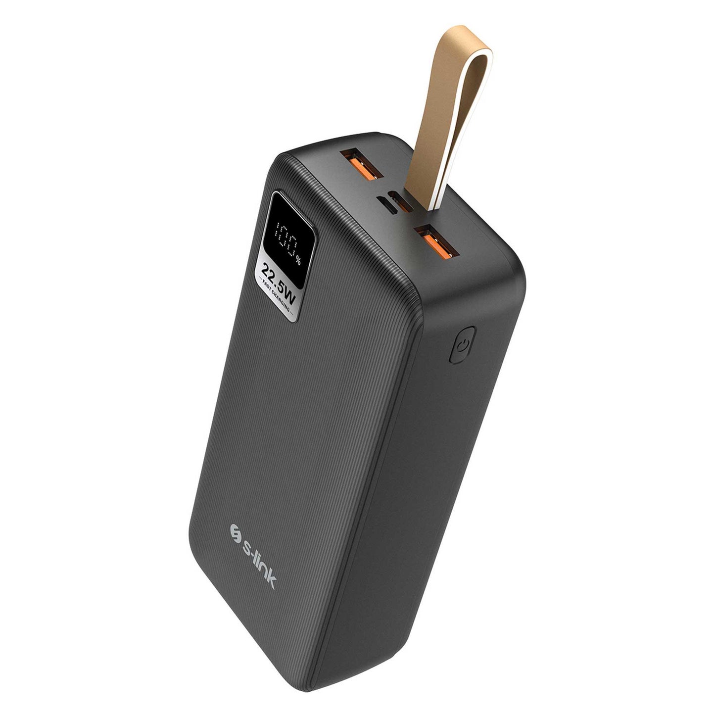 S-link G330 30000mAh QC3.0 PD20W LCD Şeffaf 18W Siyah Taşınabilir Powerbank