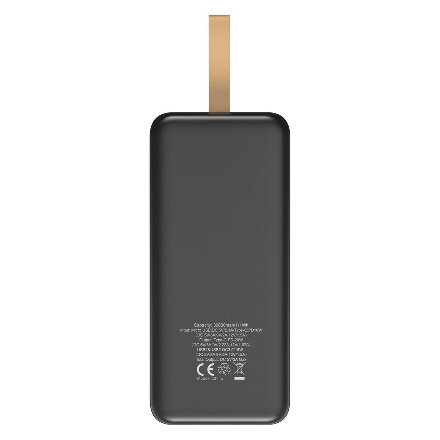S-link G330 30000mAh QC3.0 PD20W LCD Şeffaf 18W Siyah Taşınabilir Powerbank