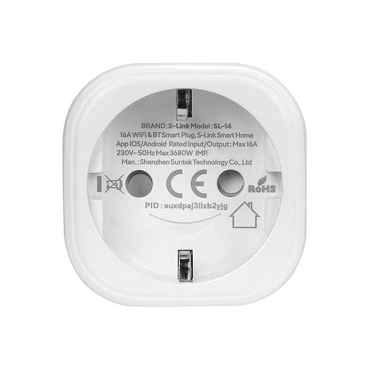 S-link SL-14 16A 2.4 Ghz Wifi-BT TUYA Destekli Akım Korumalı Akıllı Priz